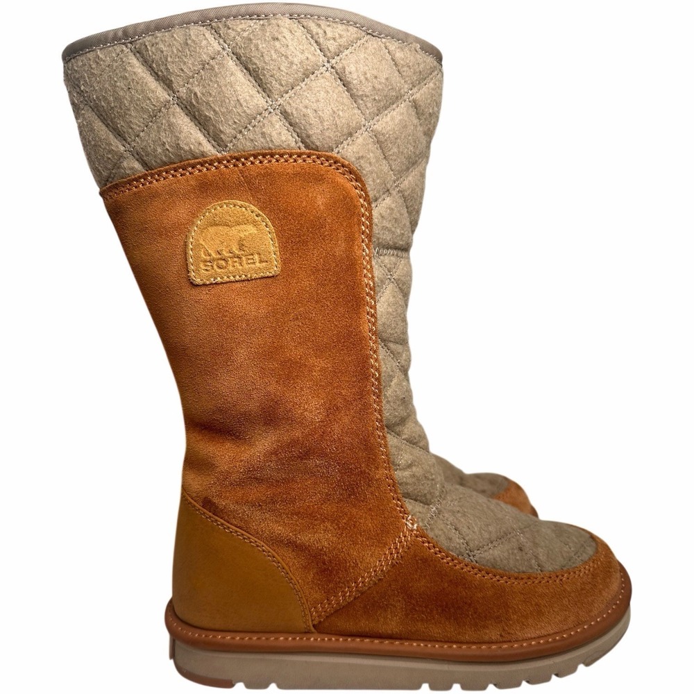 Sorel Campus Tall Winter Snow Boots Quilted Suede Pull-On Womens 7.5 Gorpcore - Picture 3 of 12